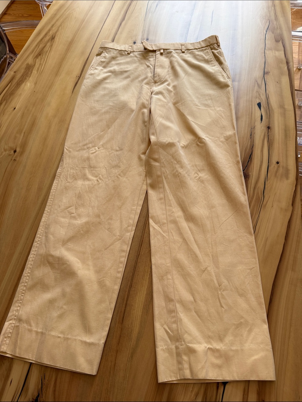 Men's Classic Straight Chinos in Light Yellow